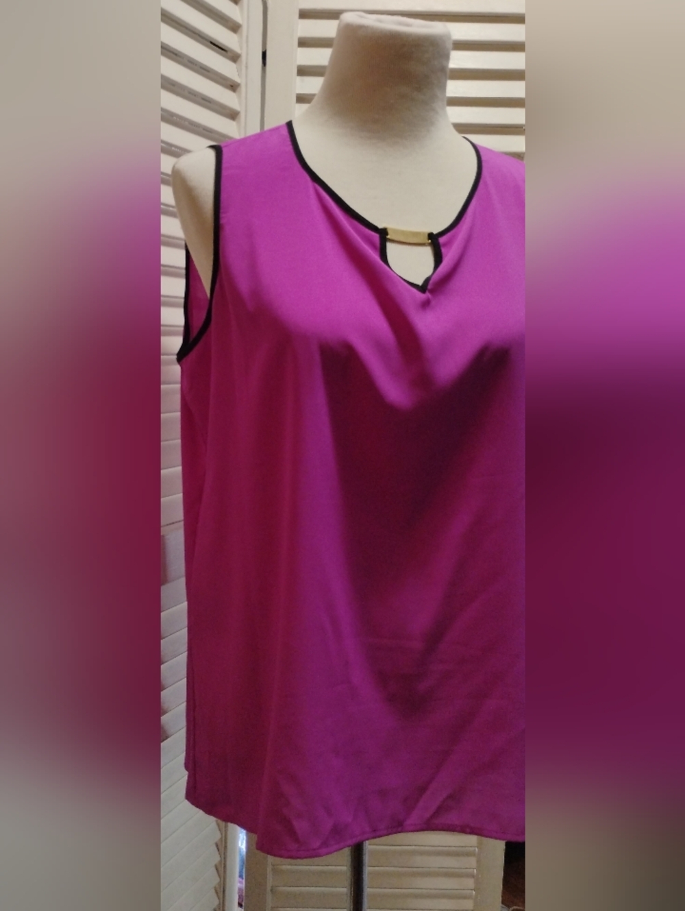 Calvin Klein XL Magenta Tank Top, Sleeveless Blouse
